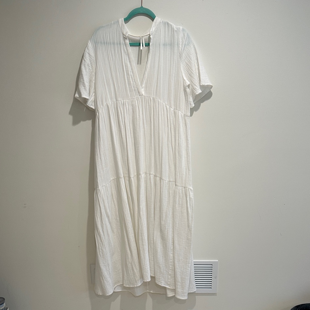 Anthropologie White Cotton Dress - Medium